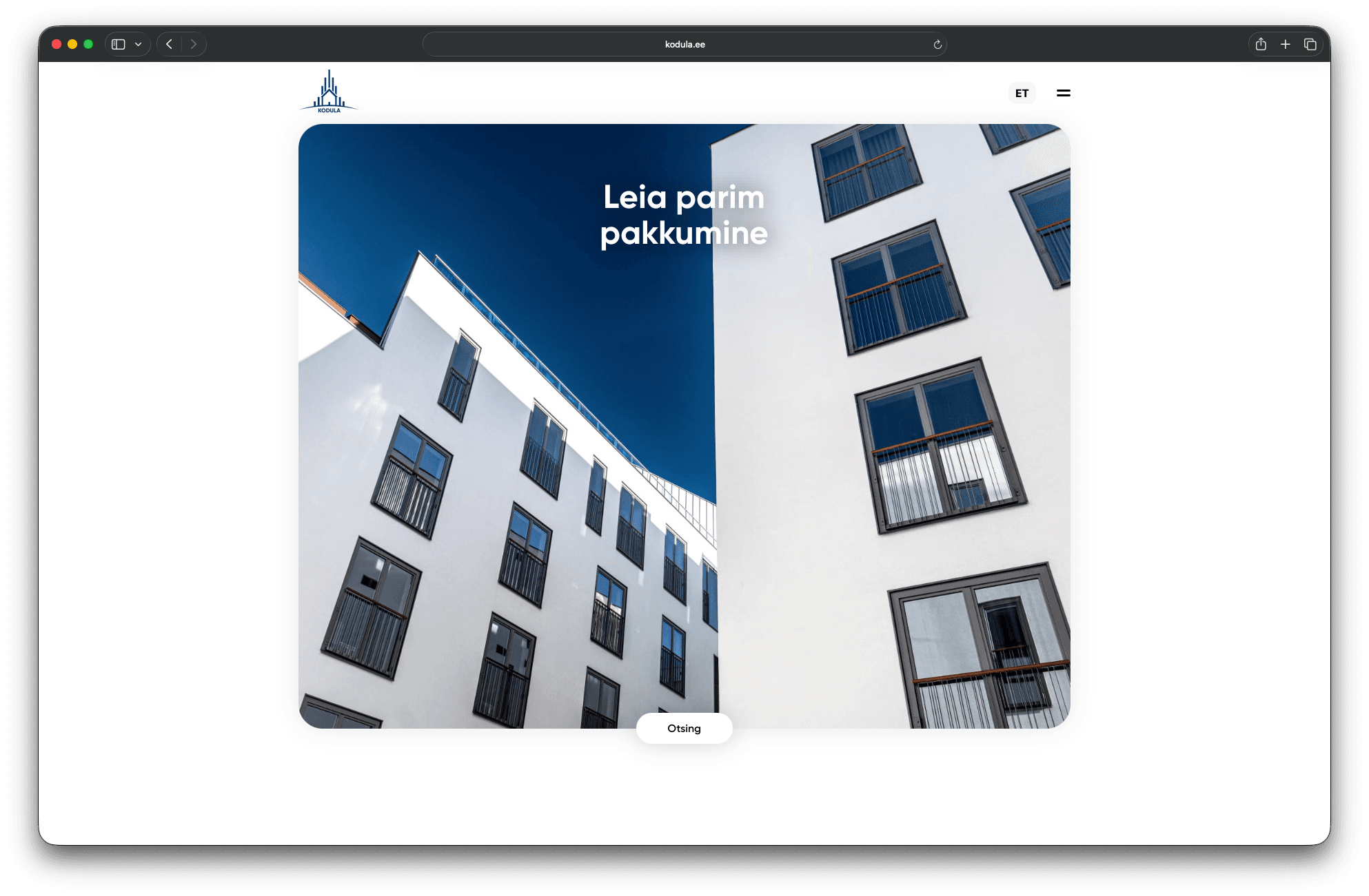 Kodula real estate landing page