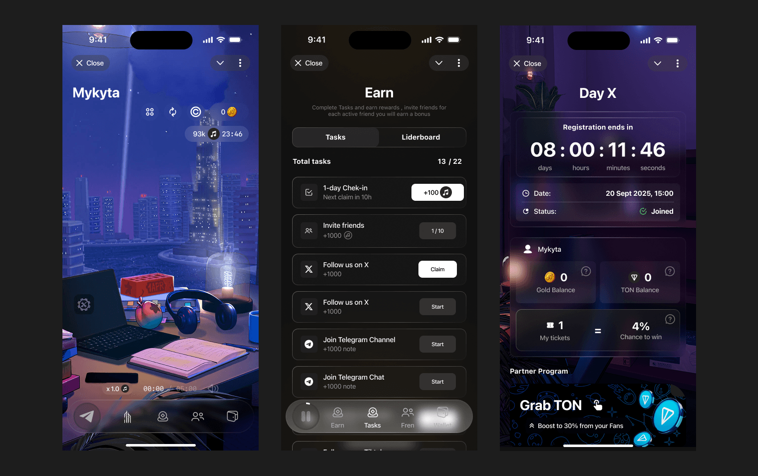 Tunegram main player interface